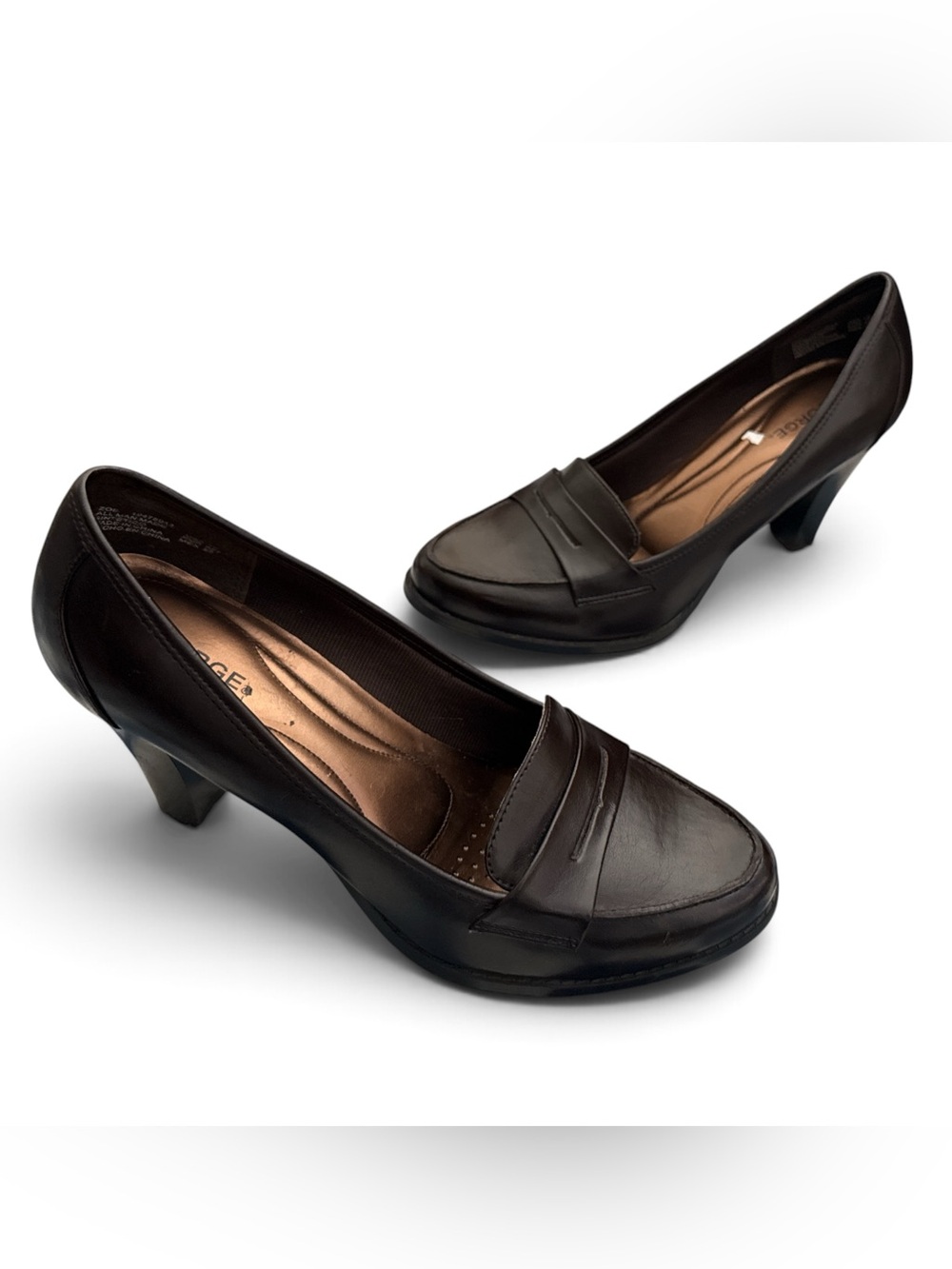 George Brown Leather Mid-Heel Penny Loafers